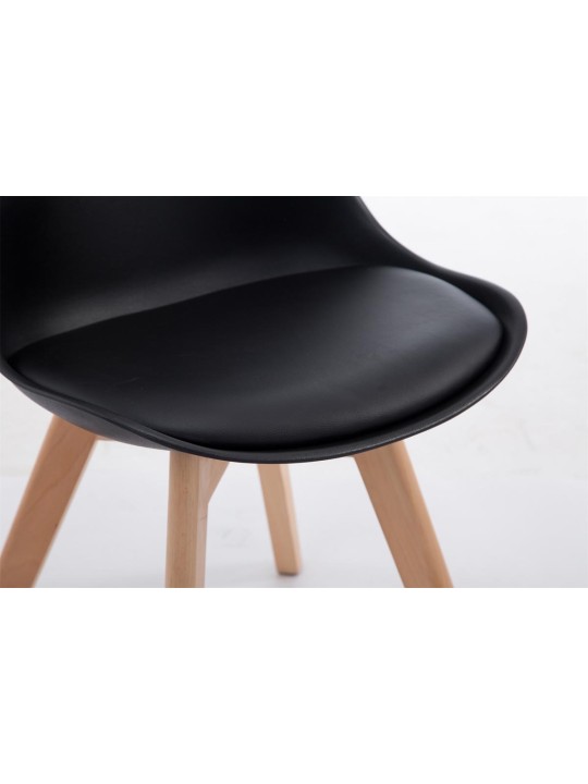 Cadeira para visitantes Borneo V2 Natura couro artificial, preto