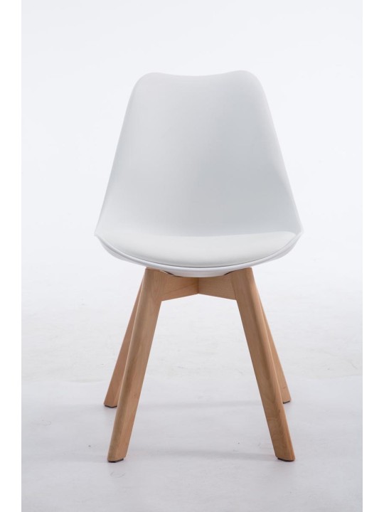 Cadeira para visitantes Borneo V2 Natura couro artificial, branco