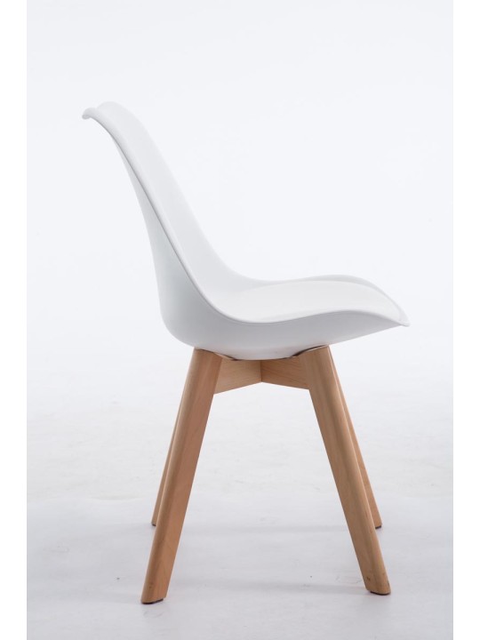 Cadeira para visitantes Borneo V2 Natura couro artificial, branco