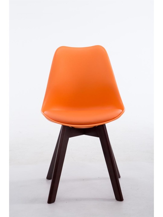 Cadeira para visitantes Borneo V2 em couro sintético nogueira, laranja