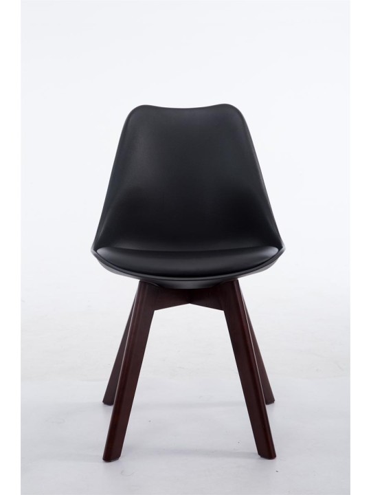 Cadeira para visitantes Borneo V2 em couro sintético nogueira, preto