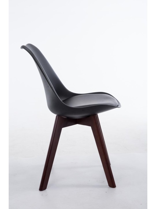 Cadeira para visitantes Borneo V2 em couro sintético nogueira, preto