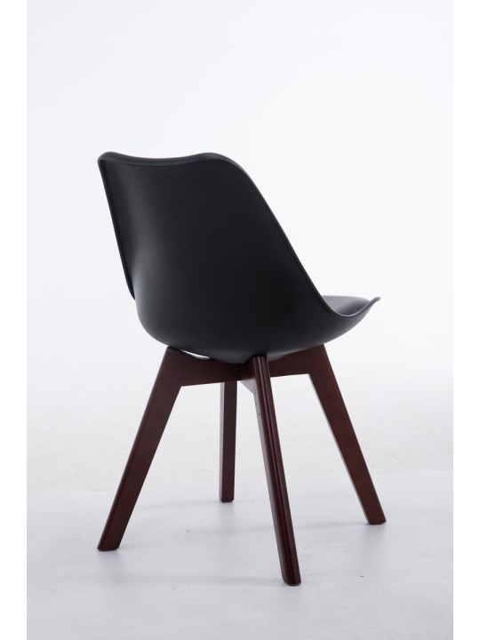 Cadeira para visitantes Borneo V2 em couro sintético nogueira, preto