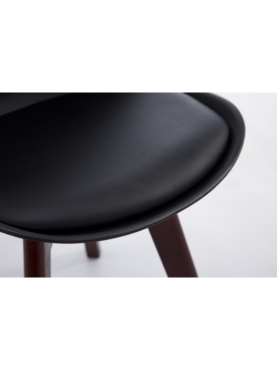 Cadeira para visitantes Borneo V2 em couro sintético nogueira, preto