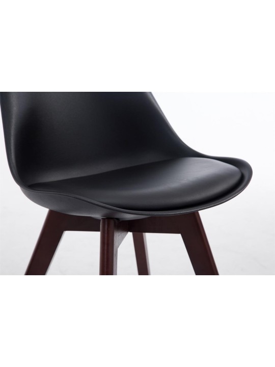 Cadeira para visitantes Borneo V2 em couro sintético nogueira, preto