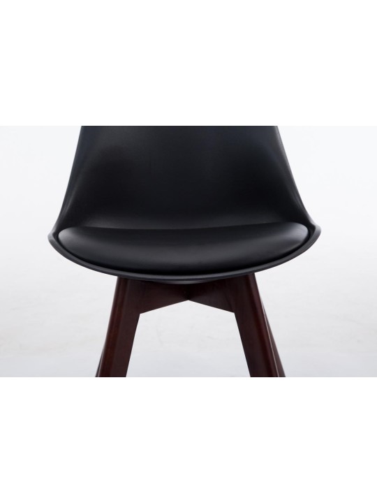 Cadeira para visitantes Borneo V2 em couro sintético nogueira, preto