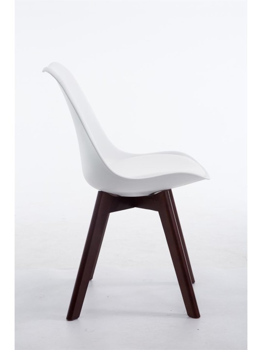 Cadeira para visitantes Borneo V2 em couro sintético nogueira, branco