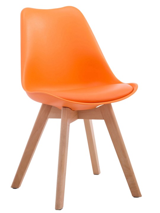 Cadeira para visitantes Borneo V2 Natura couro artificial, laranja