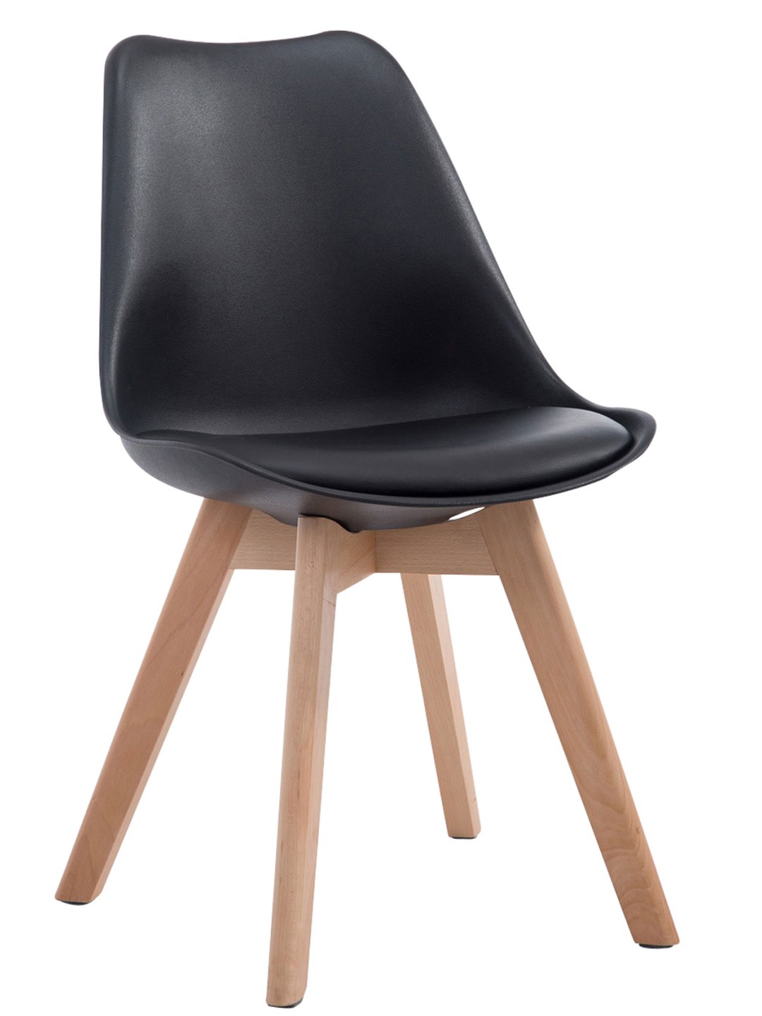 Cadeira para visitantes Borneo V2 Natura couro artificial, preto