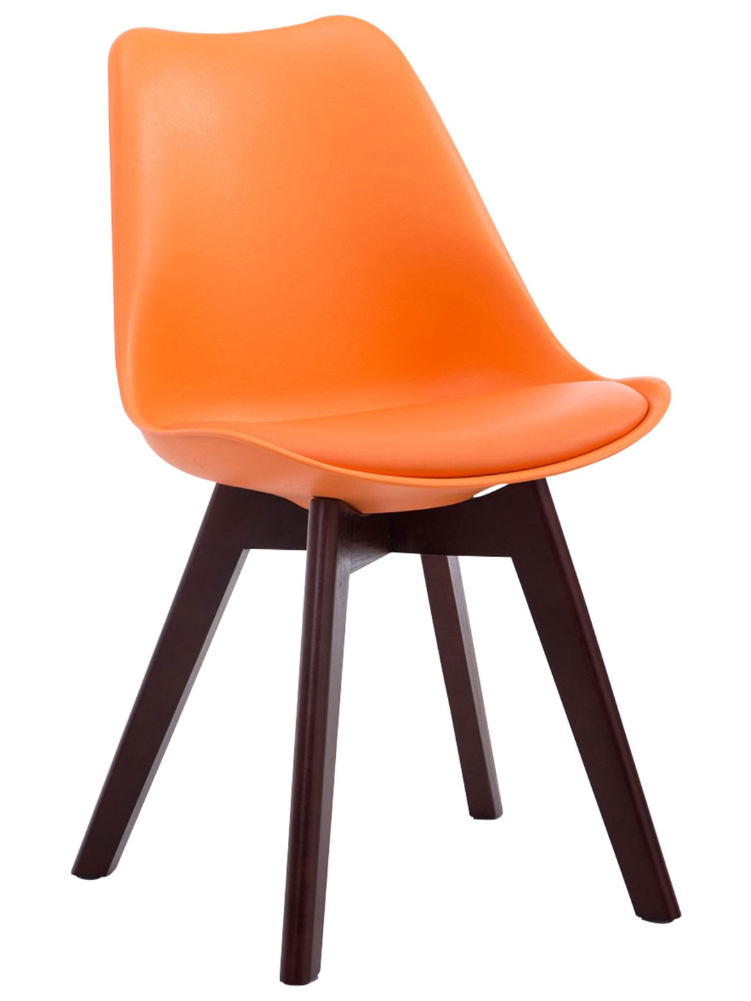 Cadeira para visitantes Borneo V2 em couro sintético nogueira, laranja
