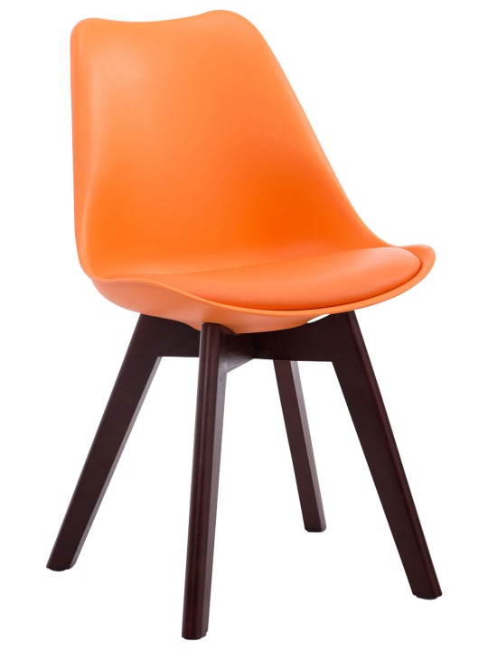 Cadeira para visitantes Borneo V2 em couro sintético nogueira, laranja