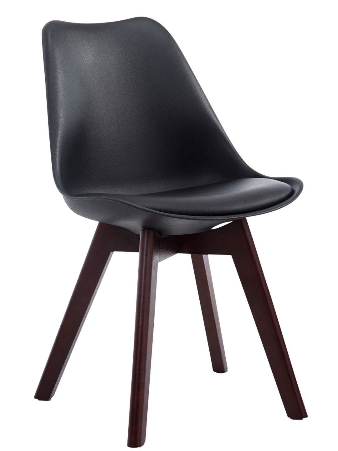 Cadeira para visitantes Borneo V2 em couro sintético nogueira, preto
