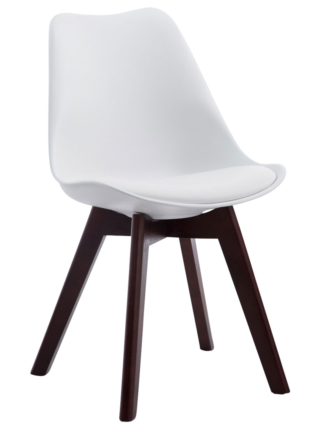 Cadeira para visitantes Borneo V2 em couro sintético nogueira, branco