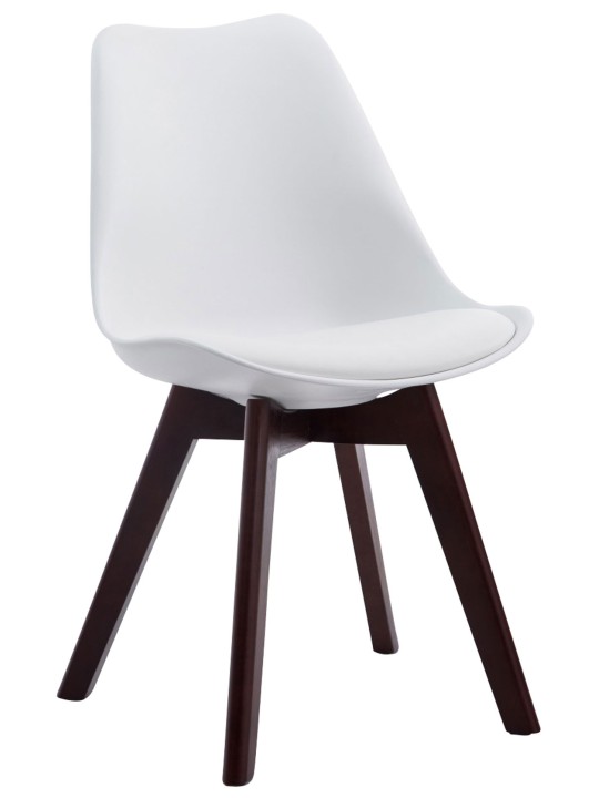 Cadeira para visitantes Borneo V2 em couro sintético nogueira, branco