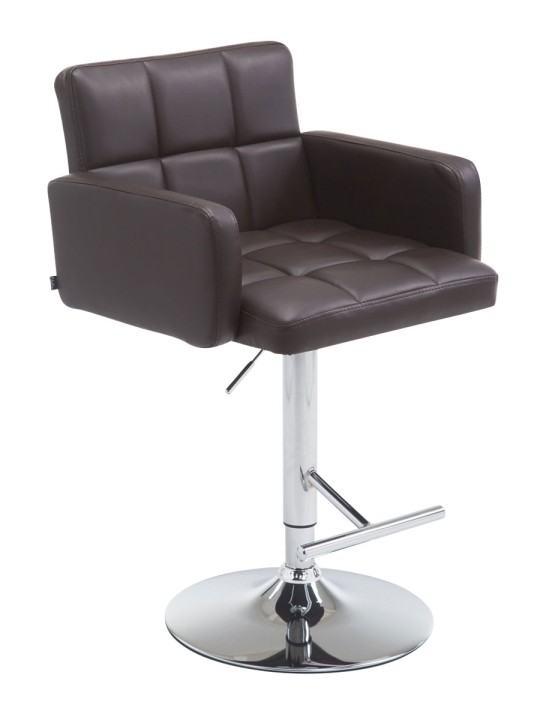 Banqueta alta Los Angeles couro sintético C, castanho