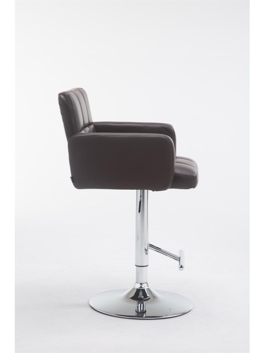 Banqueta alta Los Angeles couro sintético C, castanho