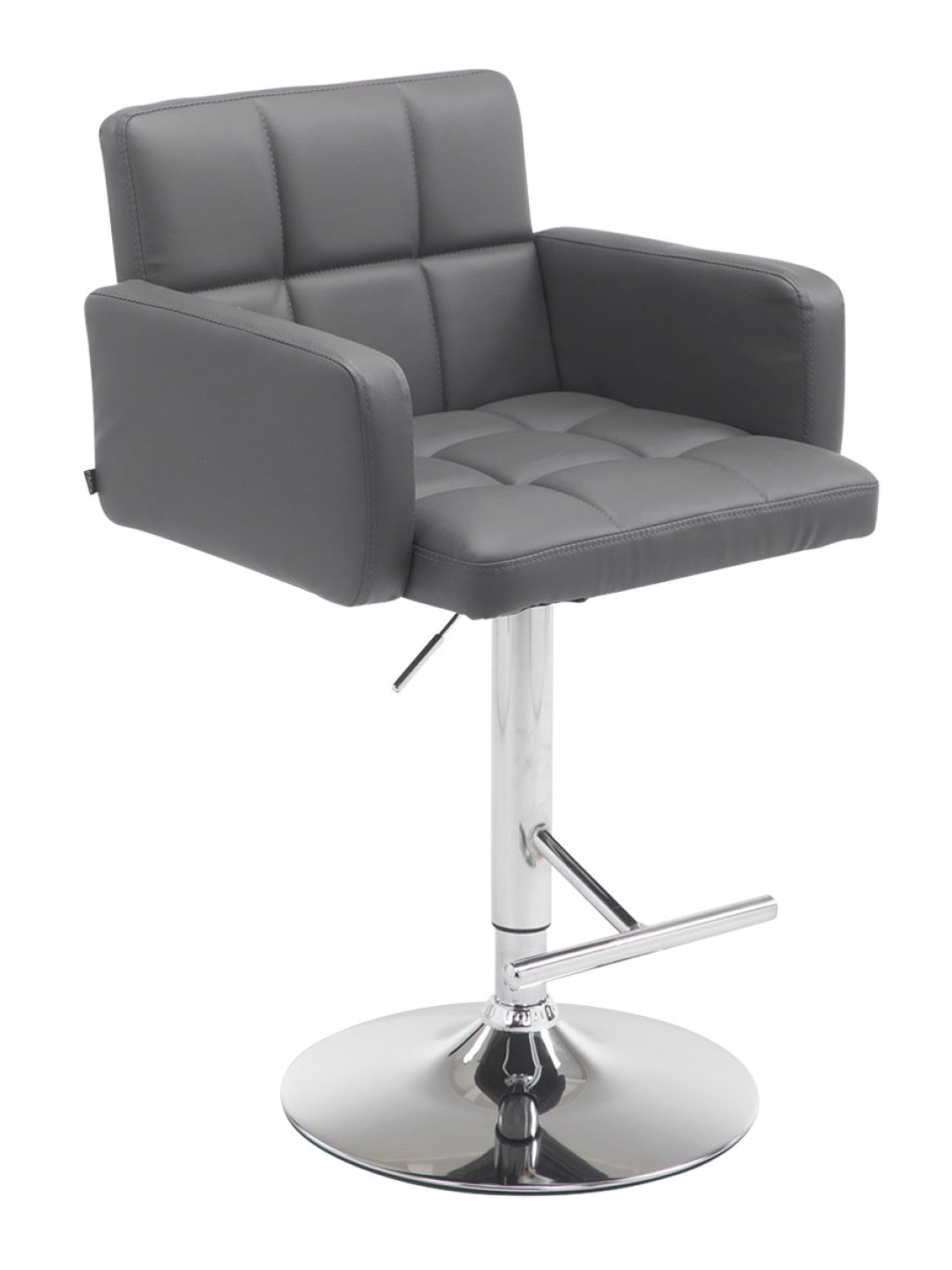 Banqueta alta Los Angeles couro sintético C, cinza