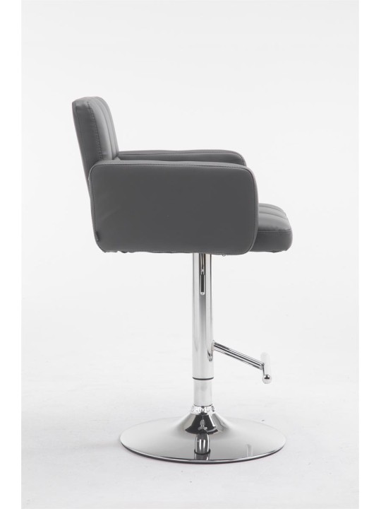 Banqueta alta Los Angeles couro sintético C, cinza