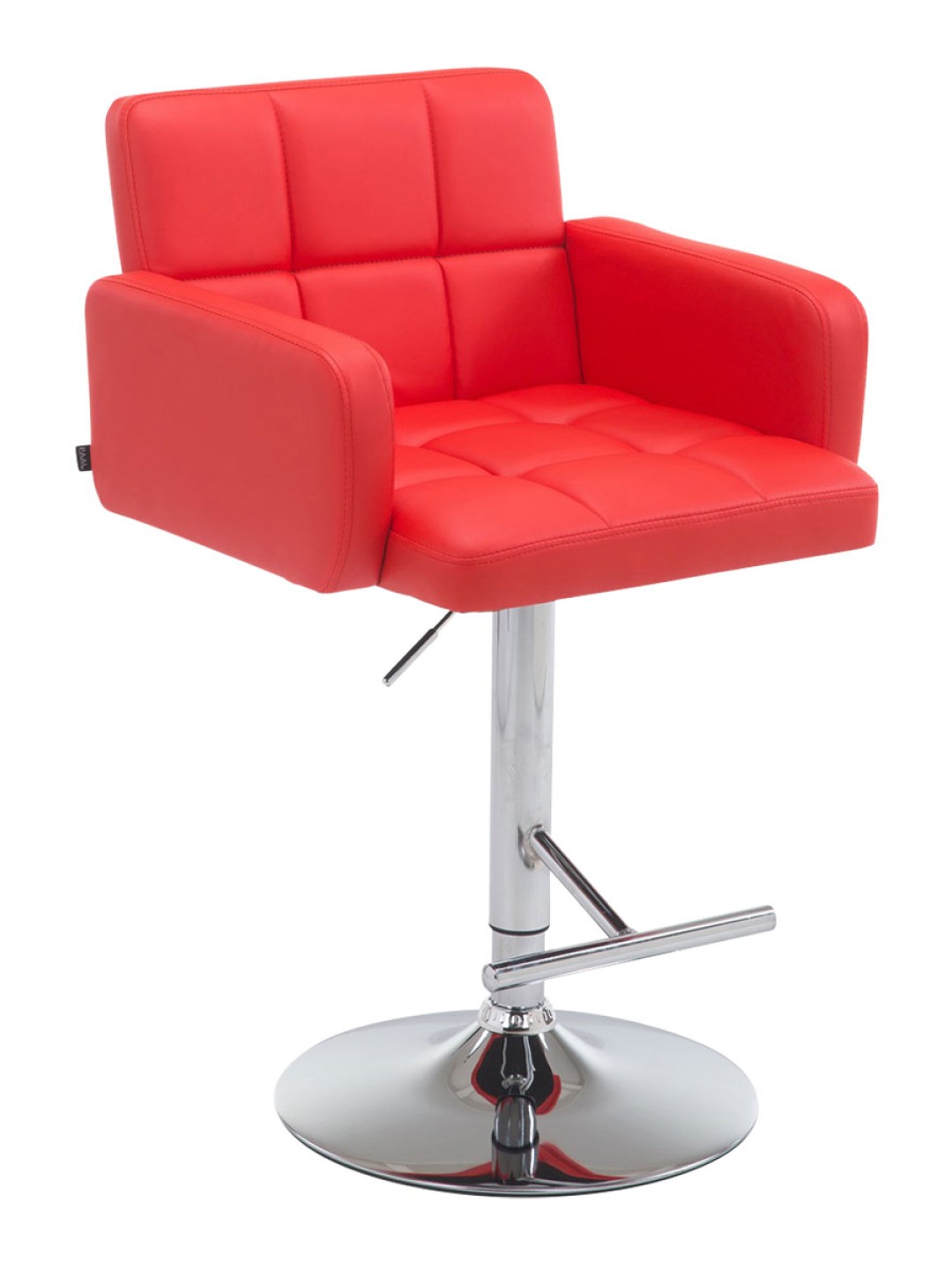 Banqueta alta Los Angeles couro sintético C, vermelho