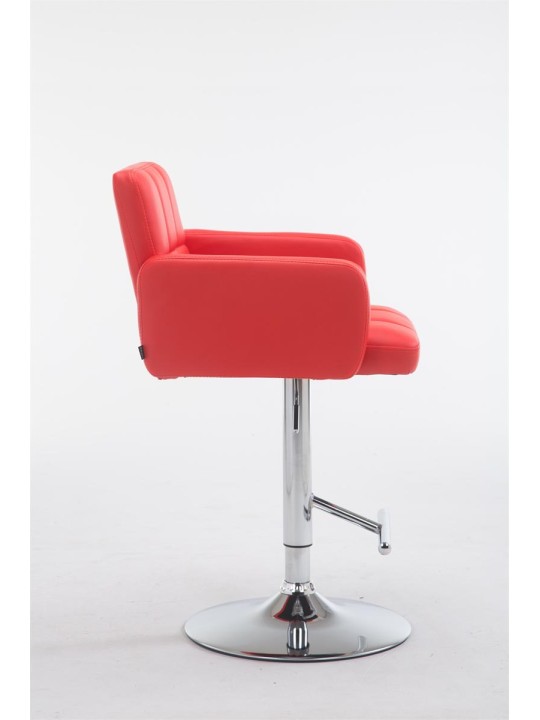 Banqueta alta Los Angeles couro sintético C, vermelho