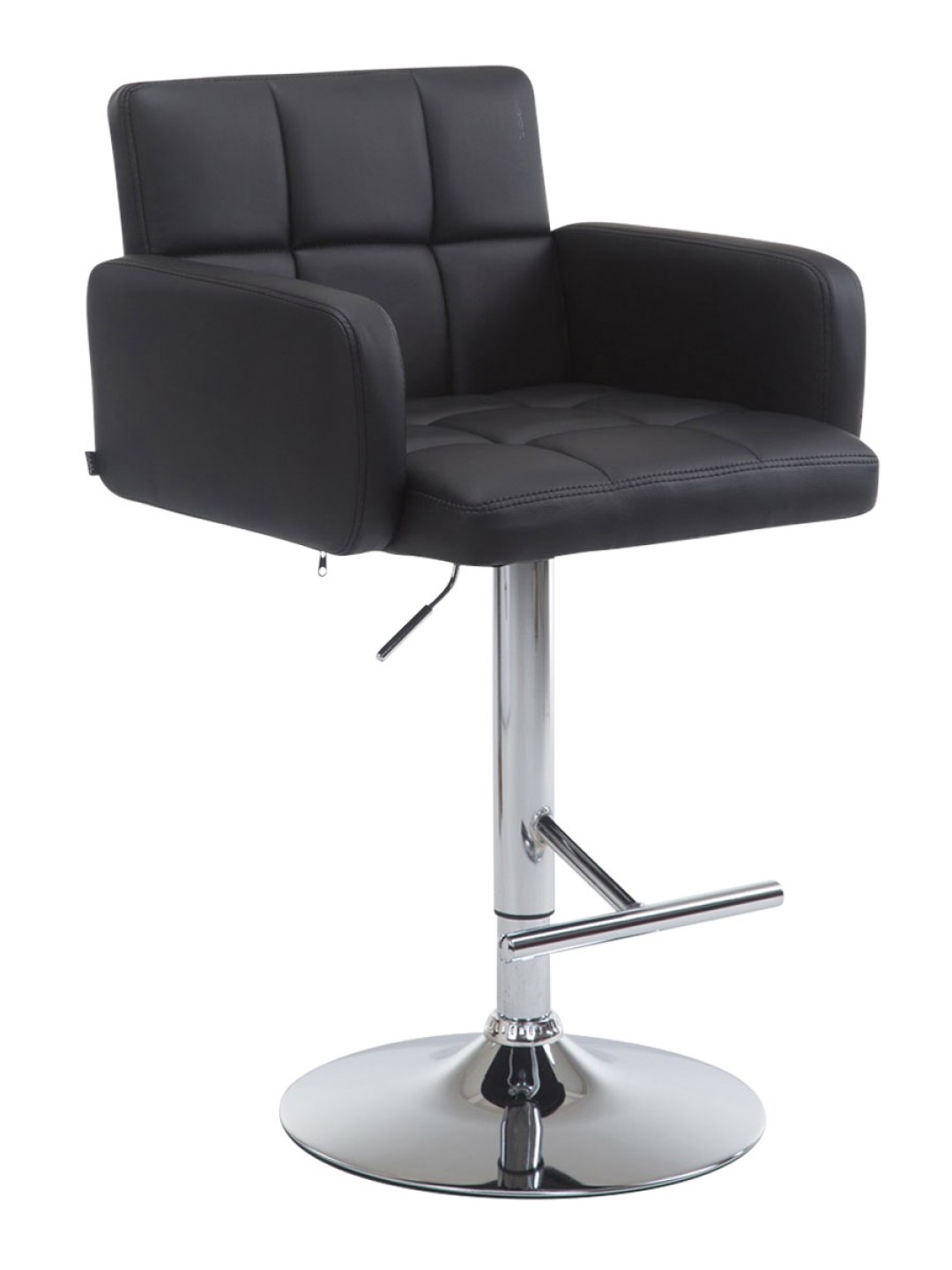 Banqueta alta Los Angeles couro sintético C, preto