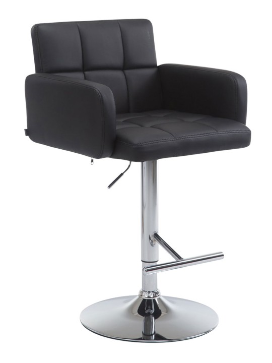 Banqueta alta Los Angeles couro sintético C, preto
