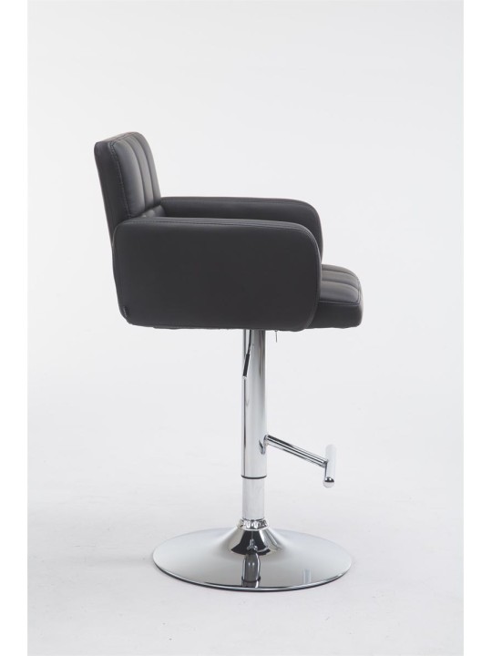 Banqueta alta Los Angeles couro sintético C, preto