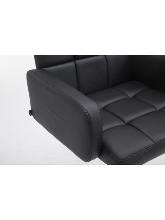 Banqueta alta Los Angeles couro sintético C, preto