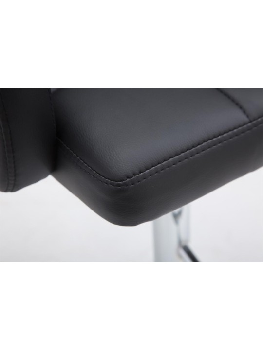 Banqueta alta Los Angeles couro sintético C, preto