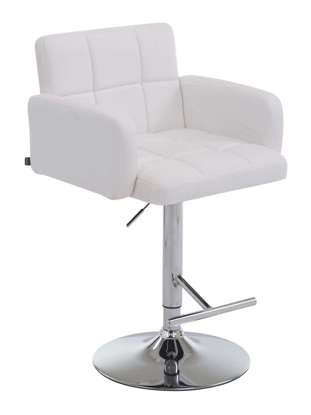 Banqueta alta Los Angeles couro sintético C, branco
