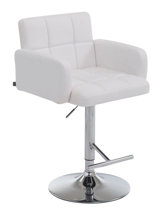Banqueta alta Los Angeles couro sintético C, branco