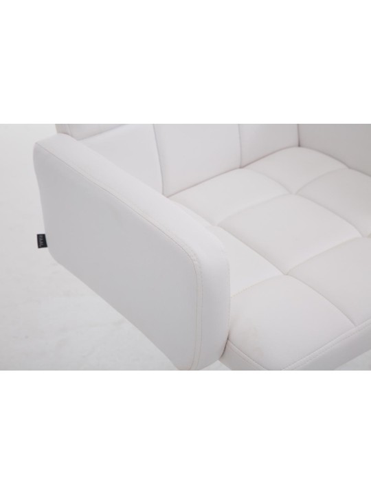 Banqueta alta Los Angeles couro sintético C, branco