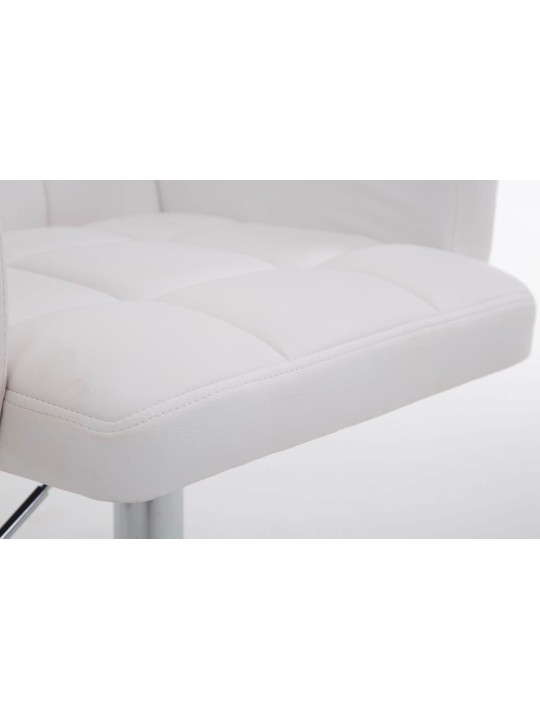 Banqueta alta Los Angeles couro sintético C, branco