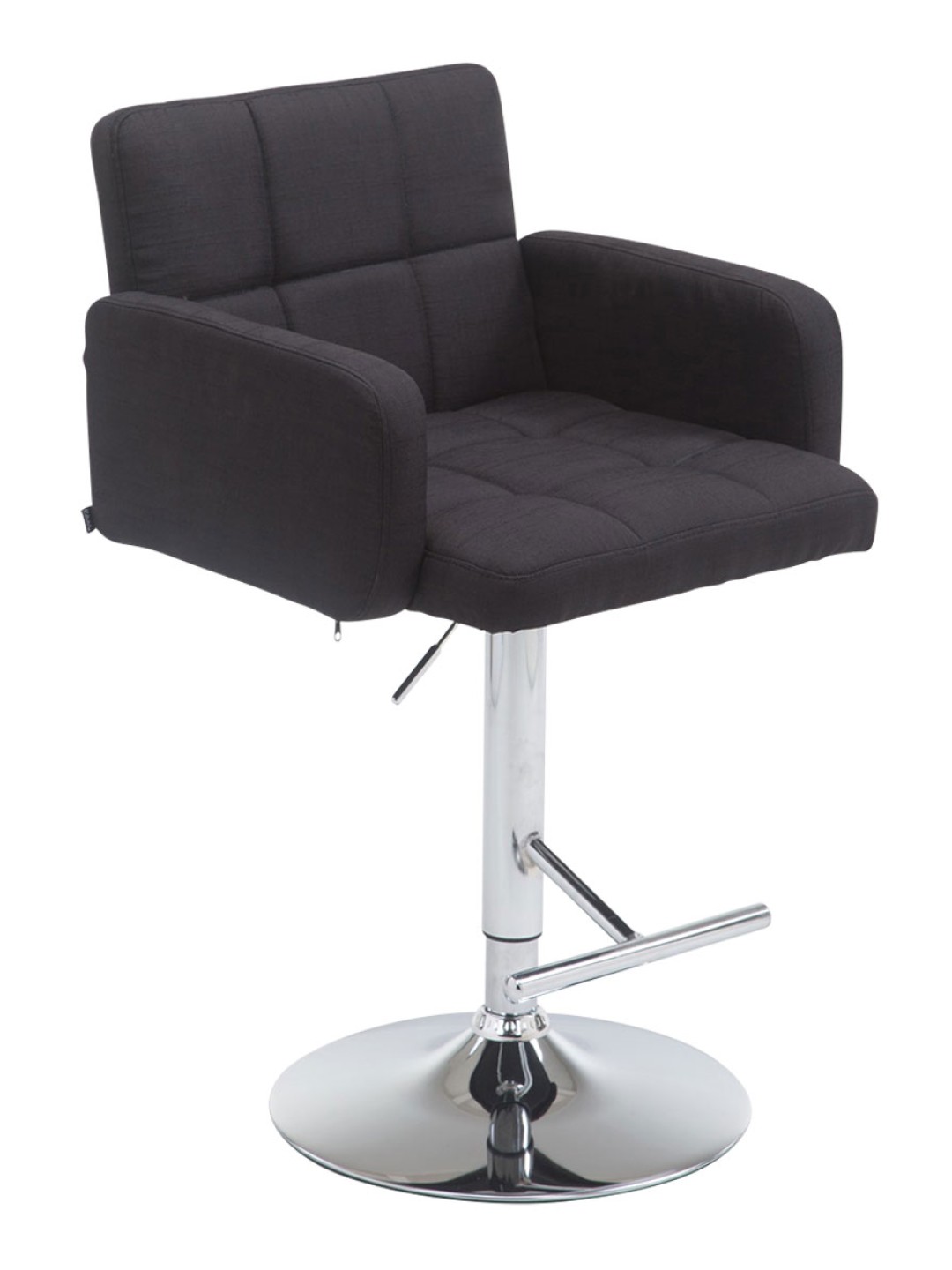 Banqueta alta Los Angeles tecido C, preto