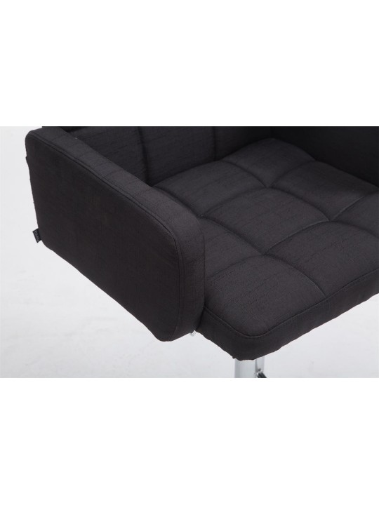 Banqueta alta Los Angeles tecido C, preto