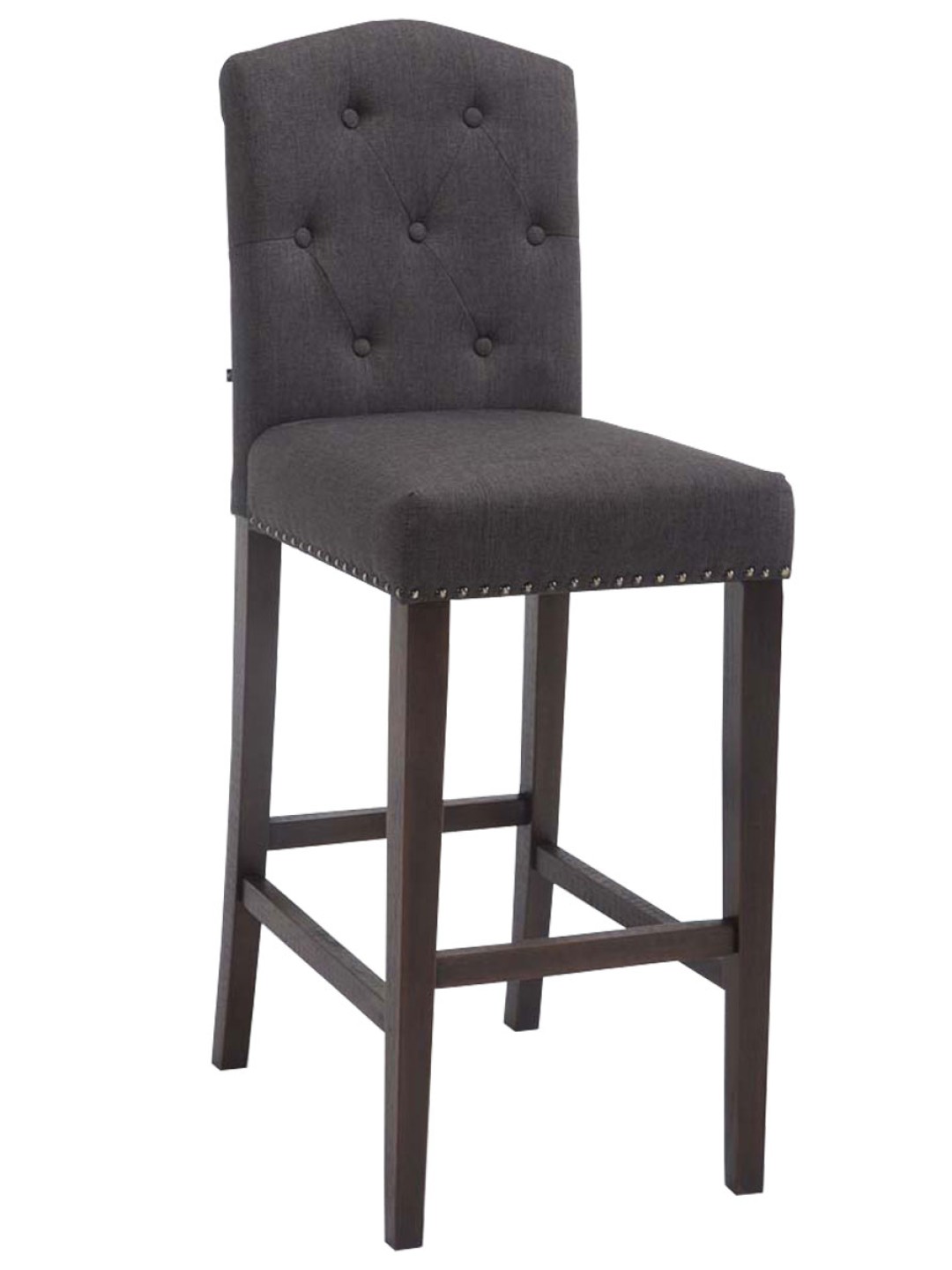 Banqueta alta Louise tecido antigo, cinza escuro