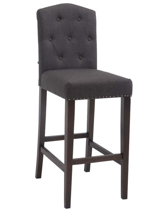 Banqueta alta Louise tecido antigo, cinza escuro