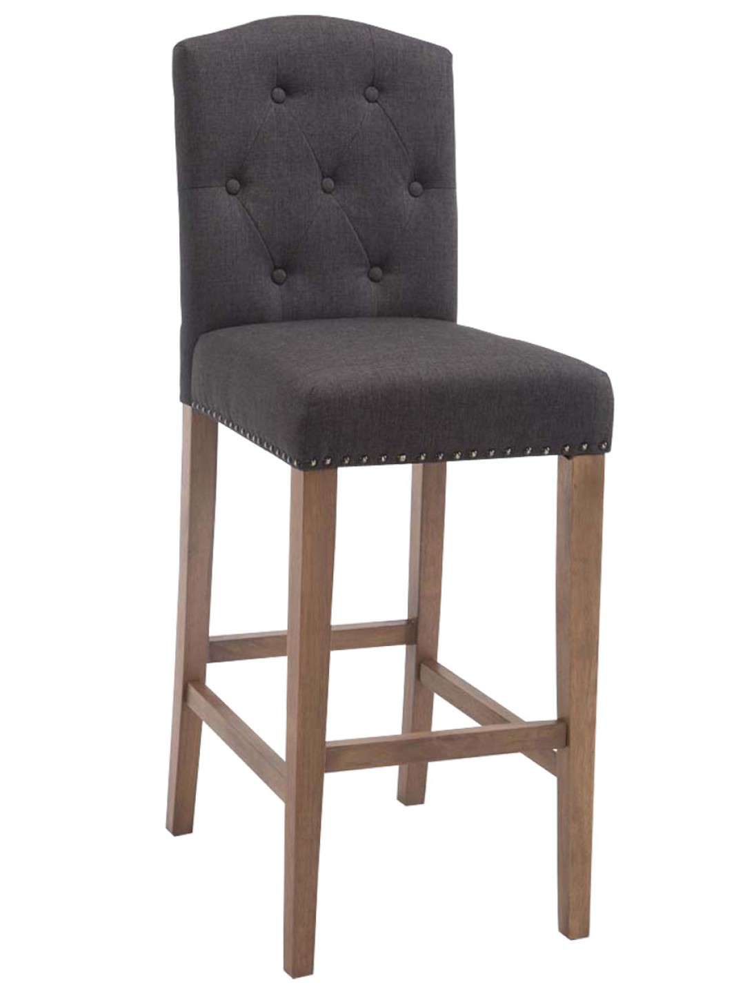 Banqueta alta Louise tecido antigo-light, cinza escuro