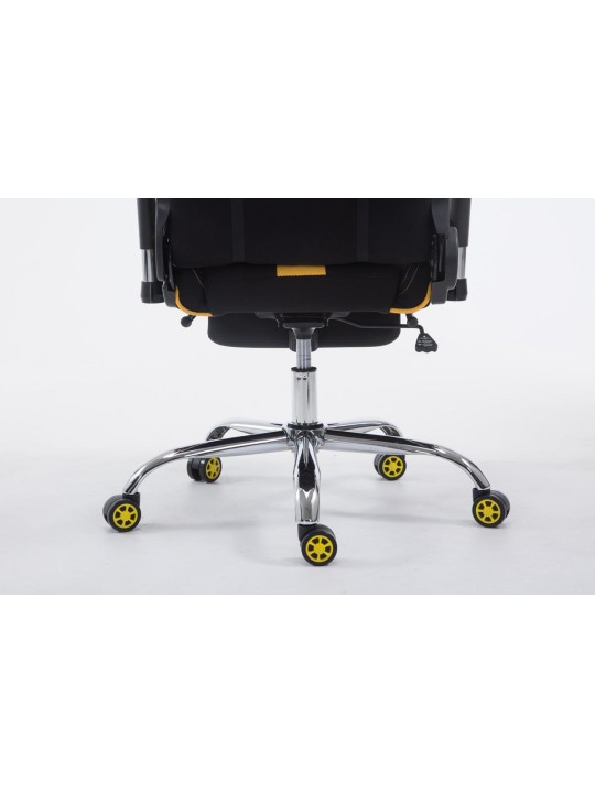 Cadeira de escritório de corrida Limit V2 tecido com apoio para pés, preto/amarelo