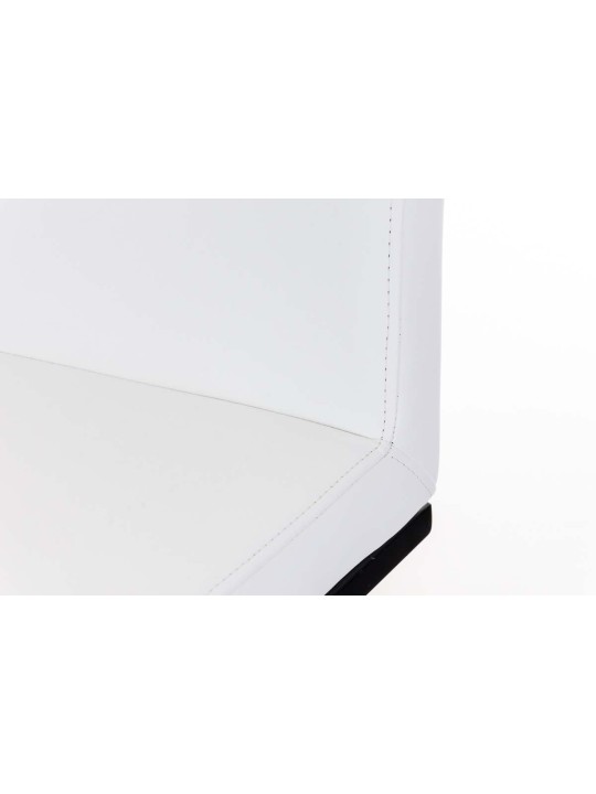 Banqueta alta Panama B couro sintético, branco