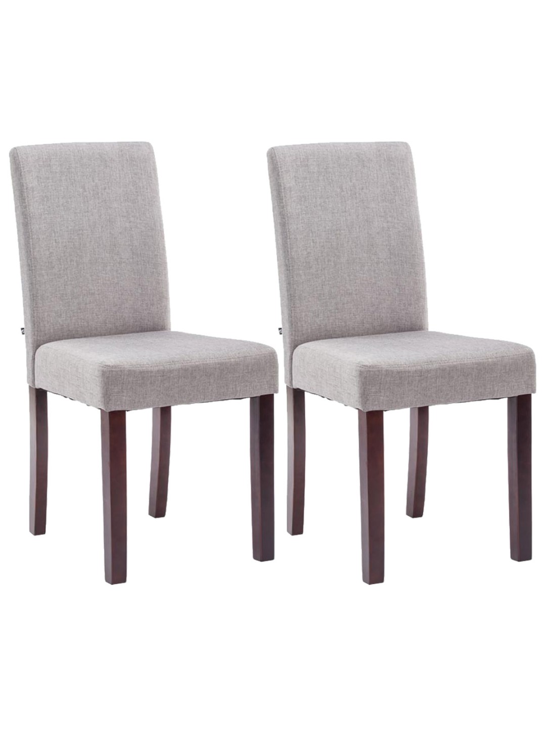 Conjunto de 2 cadeiras de jantar Ina tecido cappuccino, cinza claro