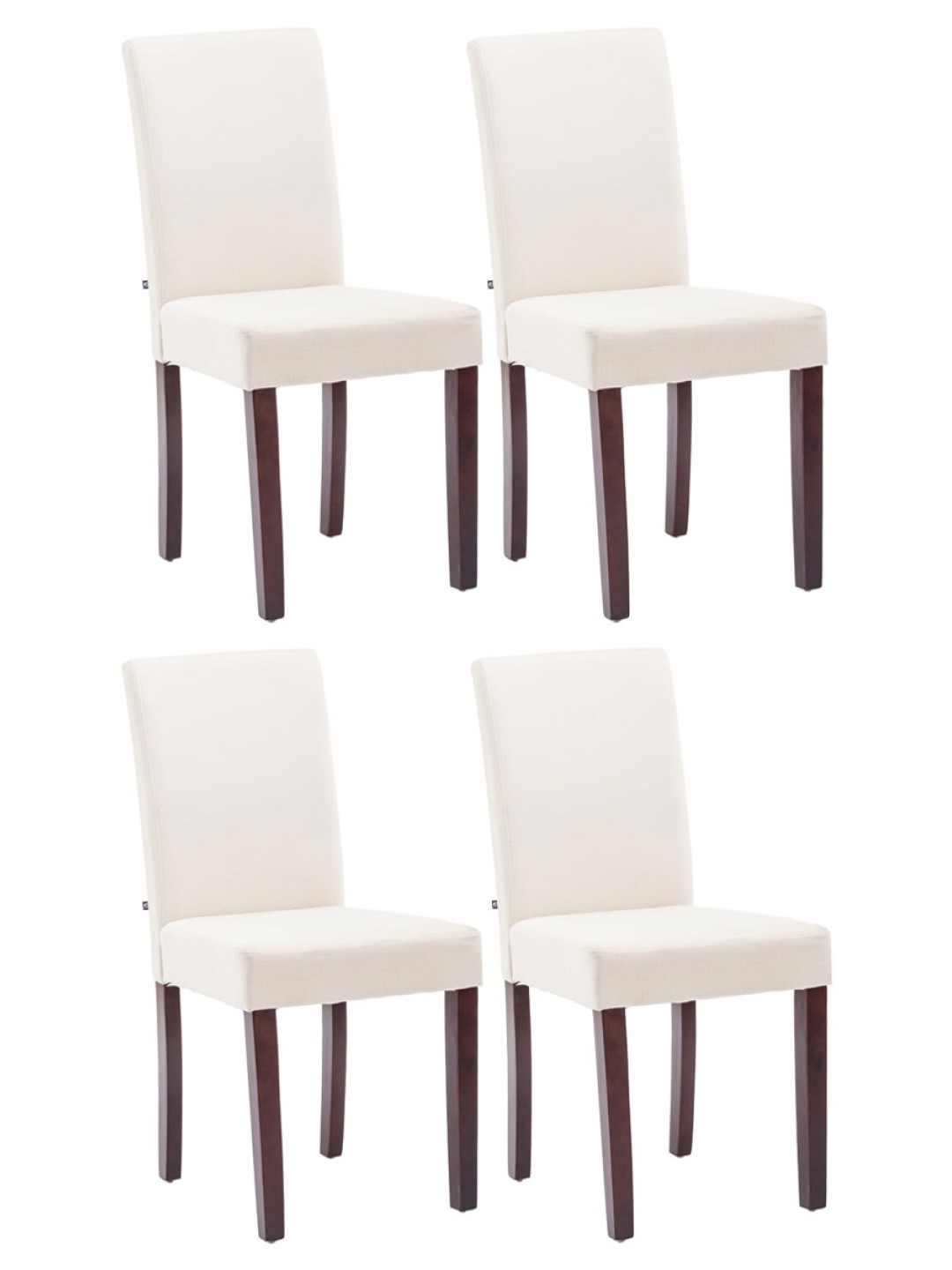 Conjunto de 4 cadeiras para sala de jantar Ina tecido cappuccino, creme
