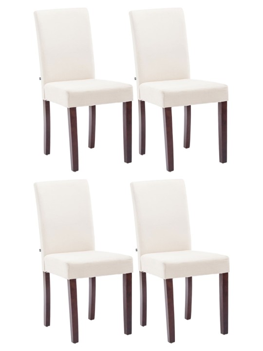 Conjunto de 4 cadeiras para sala de jantar Ina tecido cappuccino, creme
