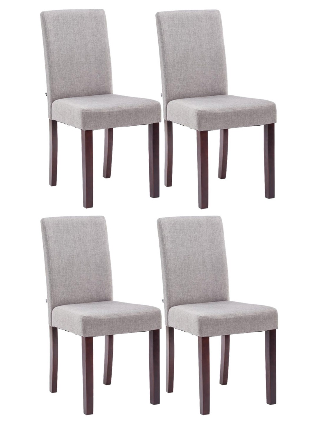 Conjunto de 4 cadeiras para sala de jantar Ina tecido cappuccino, cinza claro