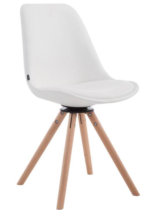 Cadeira para interlocutor Calais Giratória Natura Redonda, branco