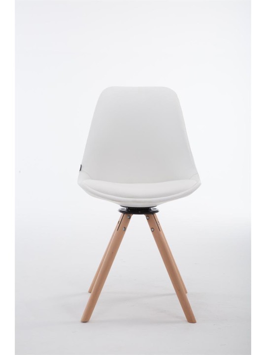 Cadeira para interlocutor Calais Giratória Natura Redonda, branco