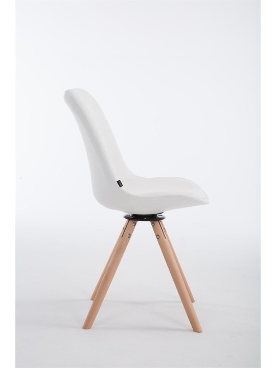 Cadeira para interlocutor Calais Giratória Natura Redonda, branco