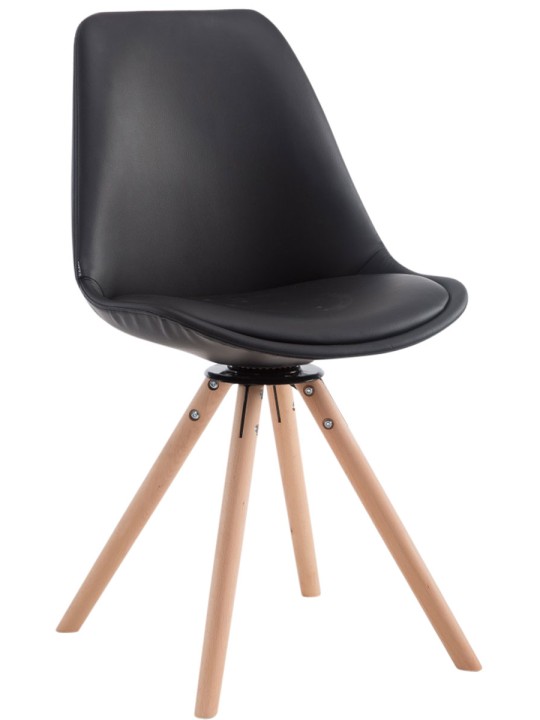 Cadeira para interlocutor Calais Giratória Natura Redonda, preto