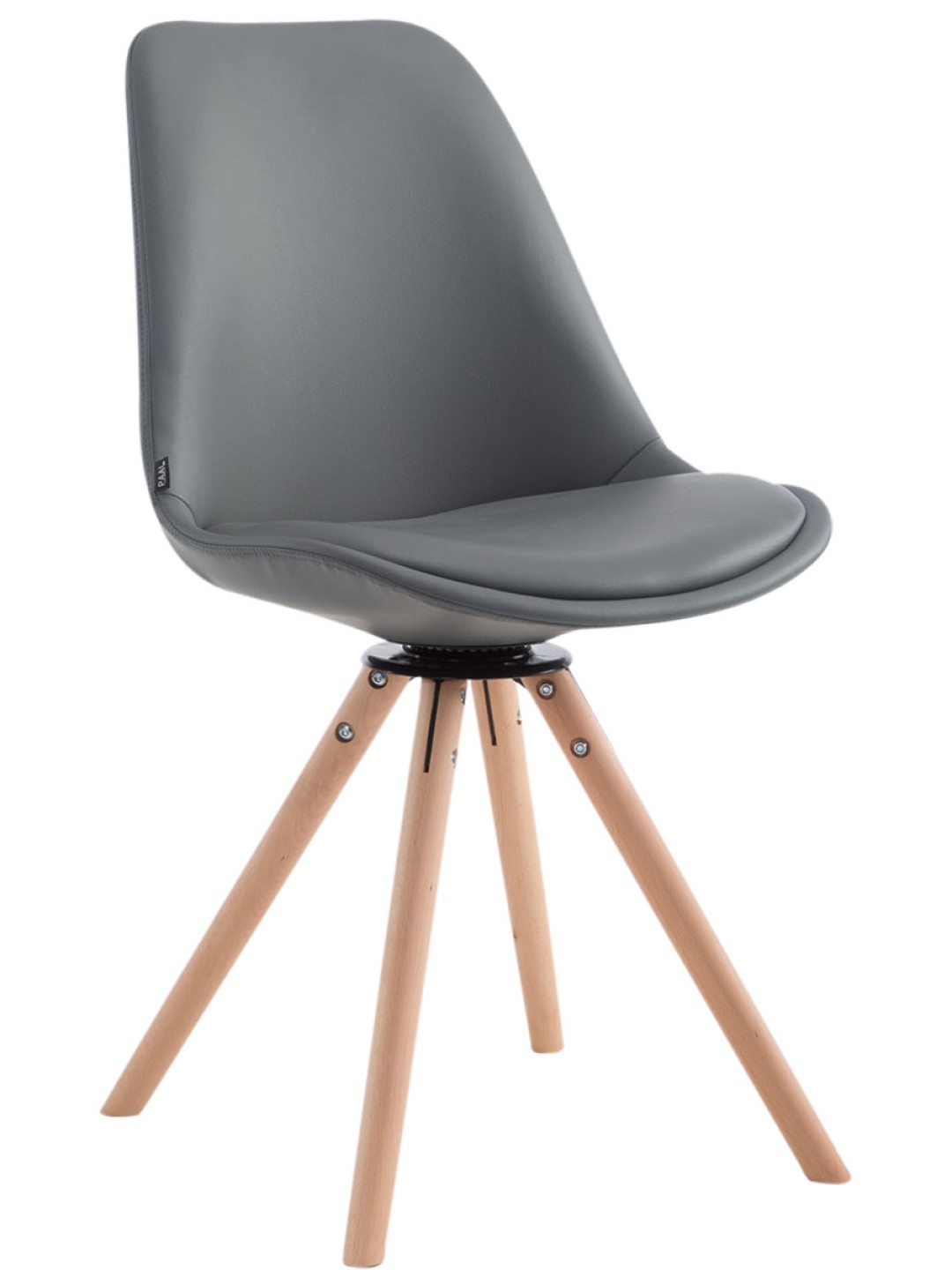 Cadeira para interlocutor Calais Giratória Natura Redonda, cinza