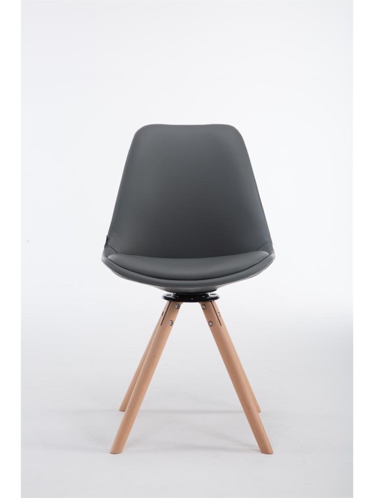 Cadeira para interlocutor Calais Giratória Natura Redonda, cinza